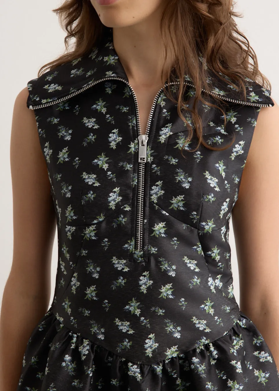 Floral Jacquard Midi Dress