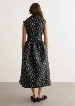 Floral Jacquard Midi Dress