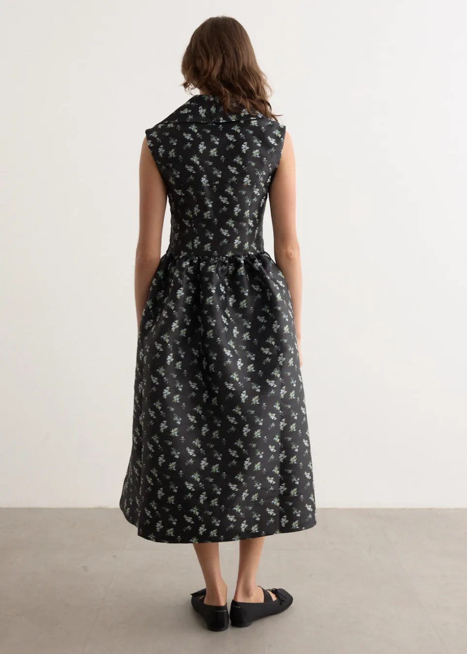 Floral Jacquard Midi Dress