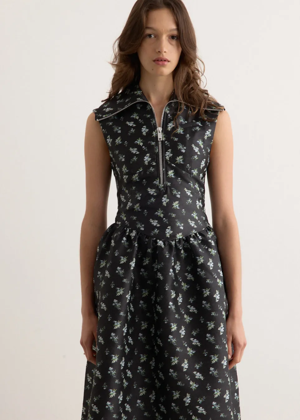 Floral Jacquard Midi Dress