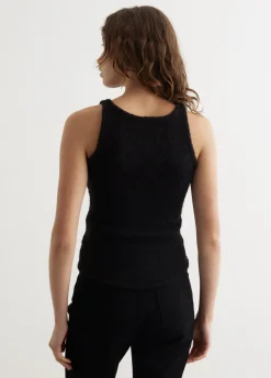 Fluffy Sleeveless Knit Top