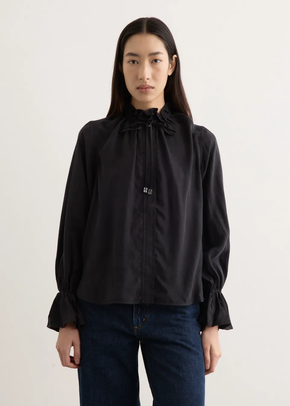 Fluid Cupro Tie String Shirt