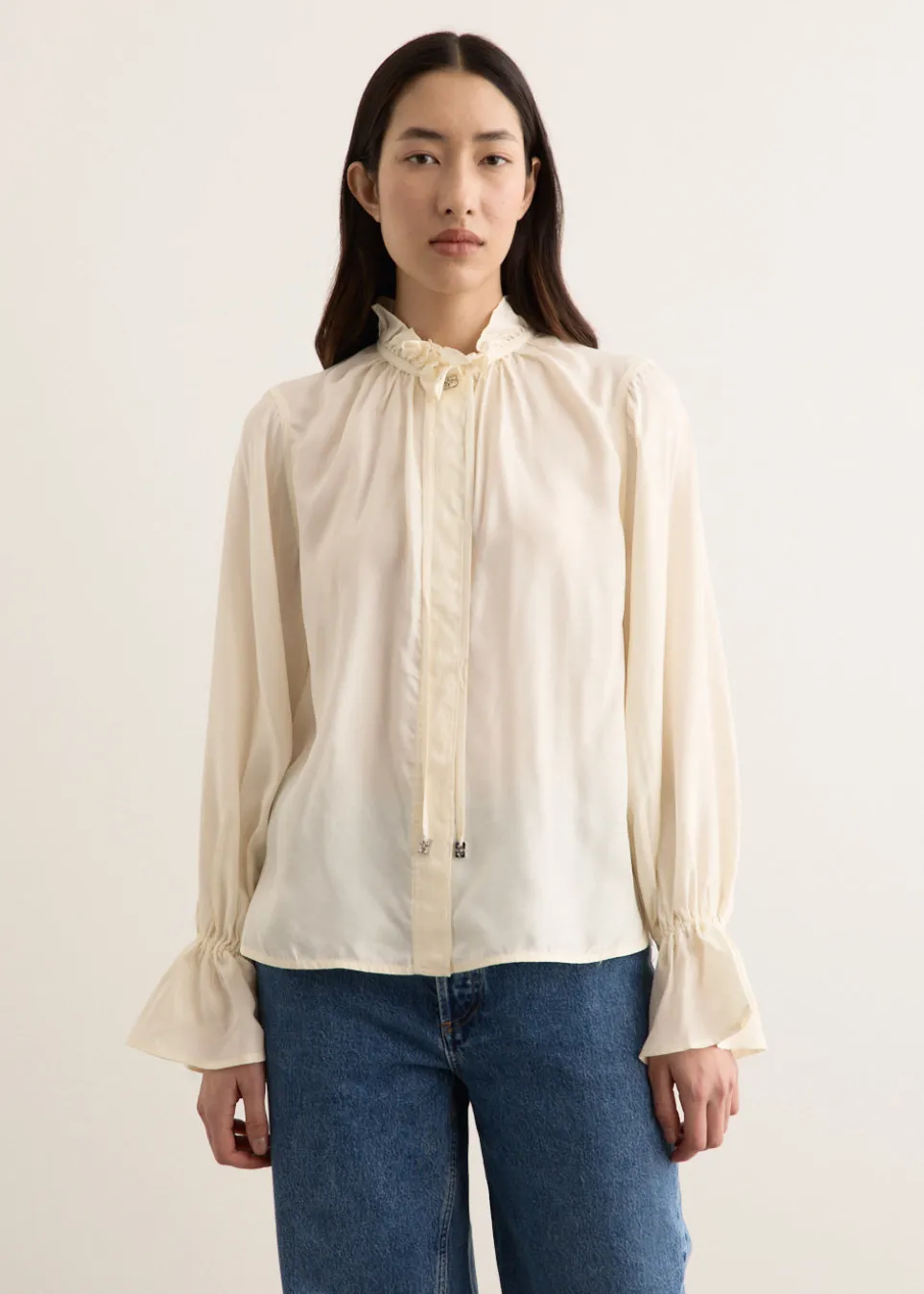 Fluid Cupro Tie String Shirt