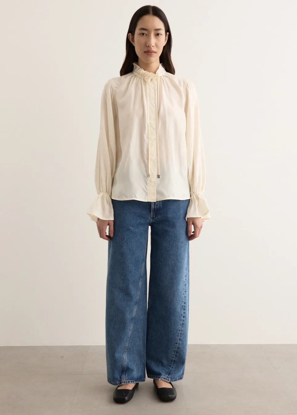 Fluid Cupro Tie String Shirt