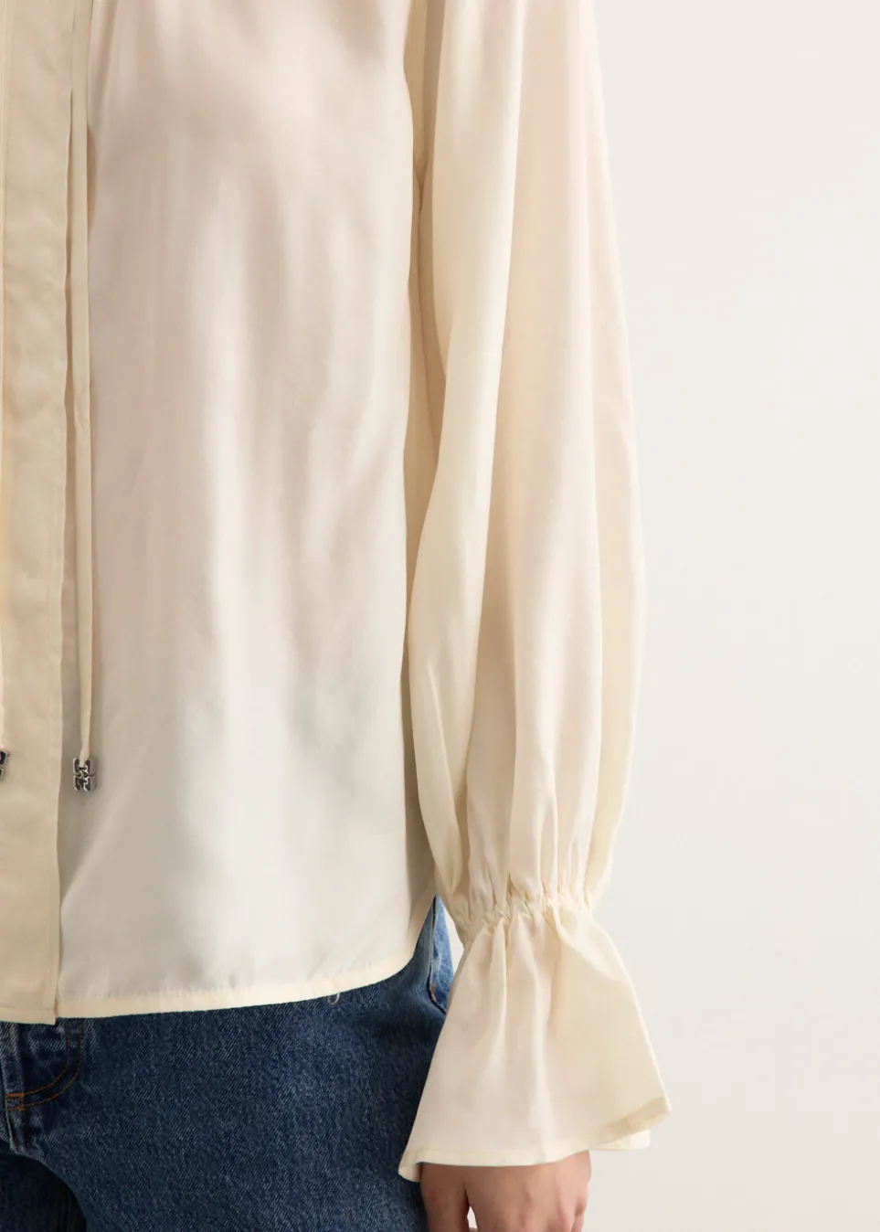 Fluid Cupro Tie String Shirt