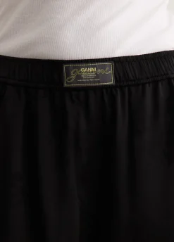 Fluid Satin Jacquard Elasticated Pants