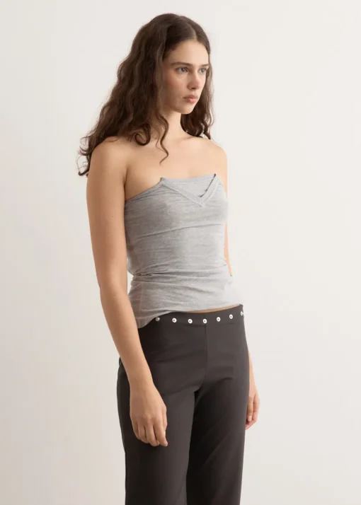 Folded V-Neck Top