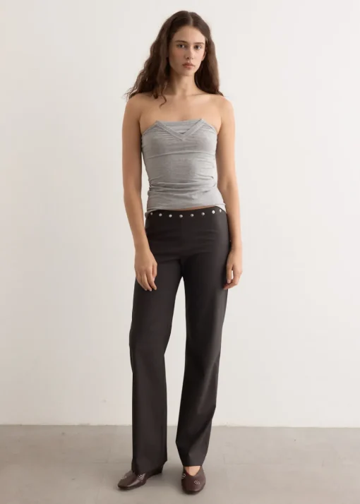 Folded V-Neck Top