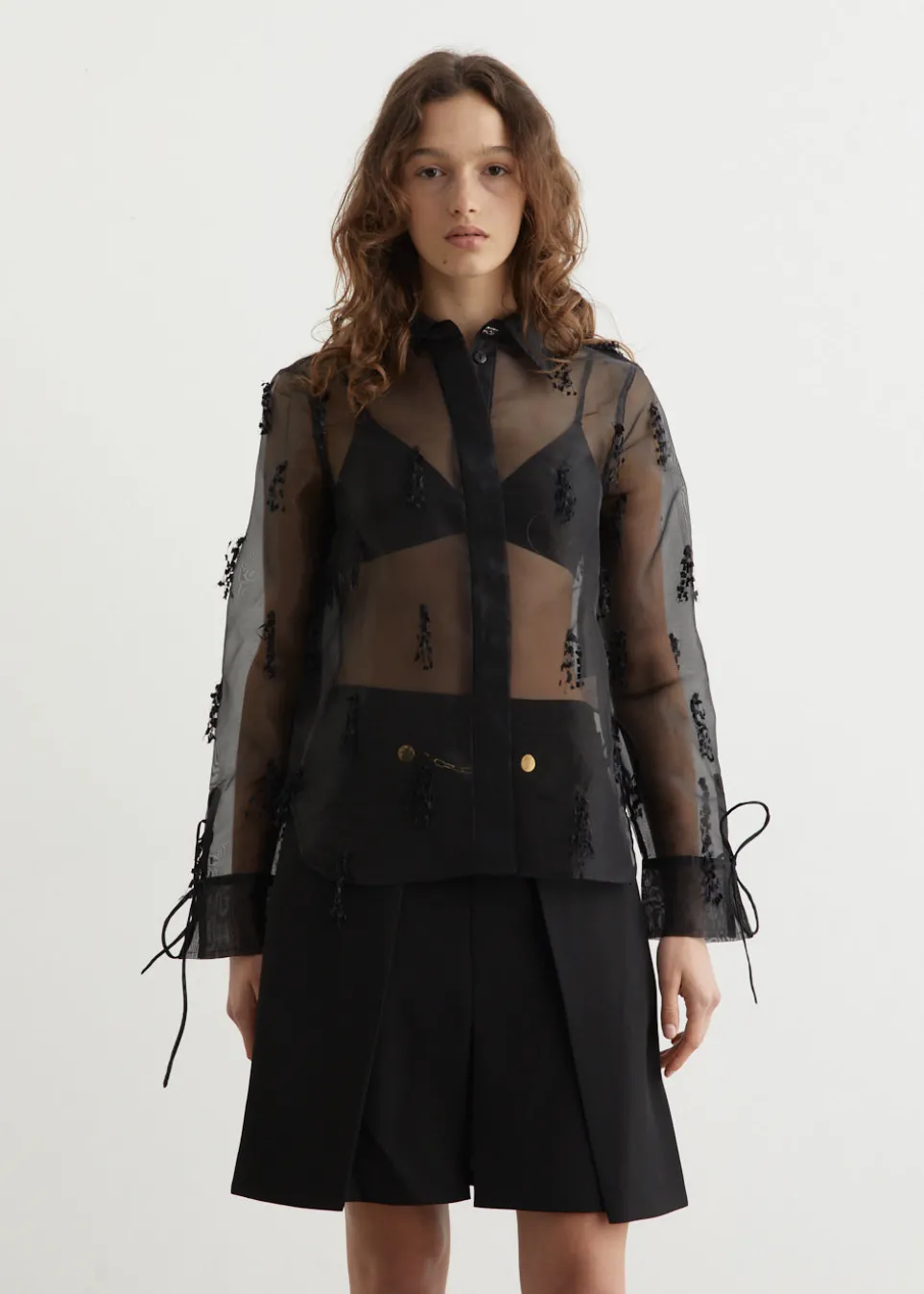 Fringed Organza Shirt