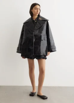 Future Coated Double Breasted Midi Jacket