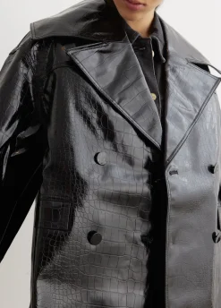 Future Coated Double Breasted Midi Jacket