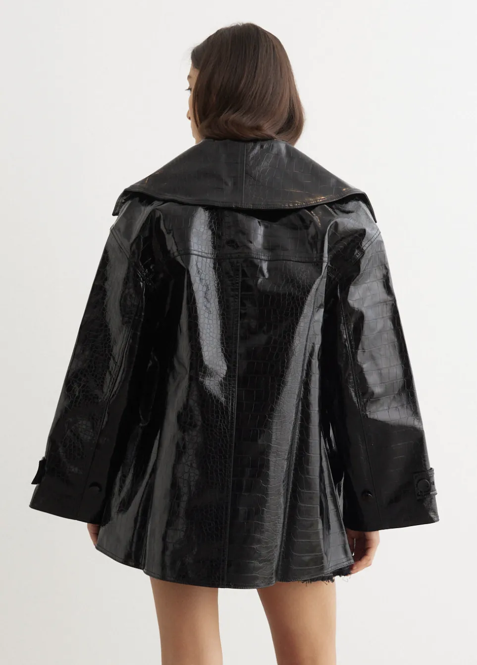 Future Coated Double Breasted Midi Jacket