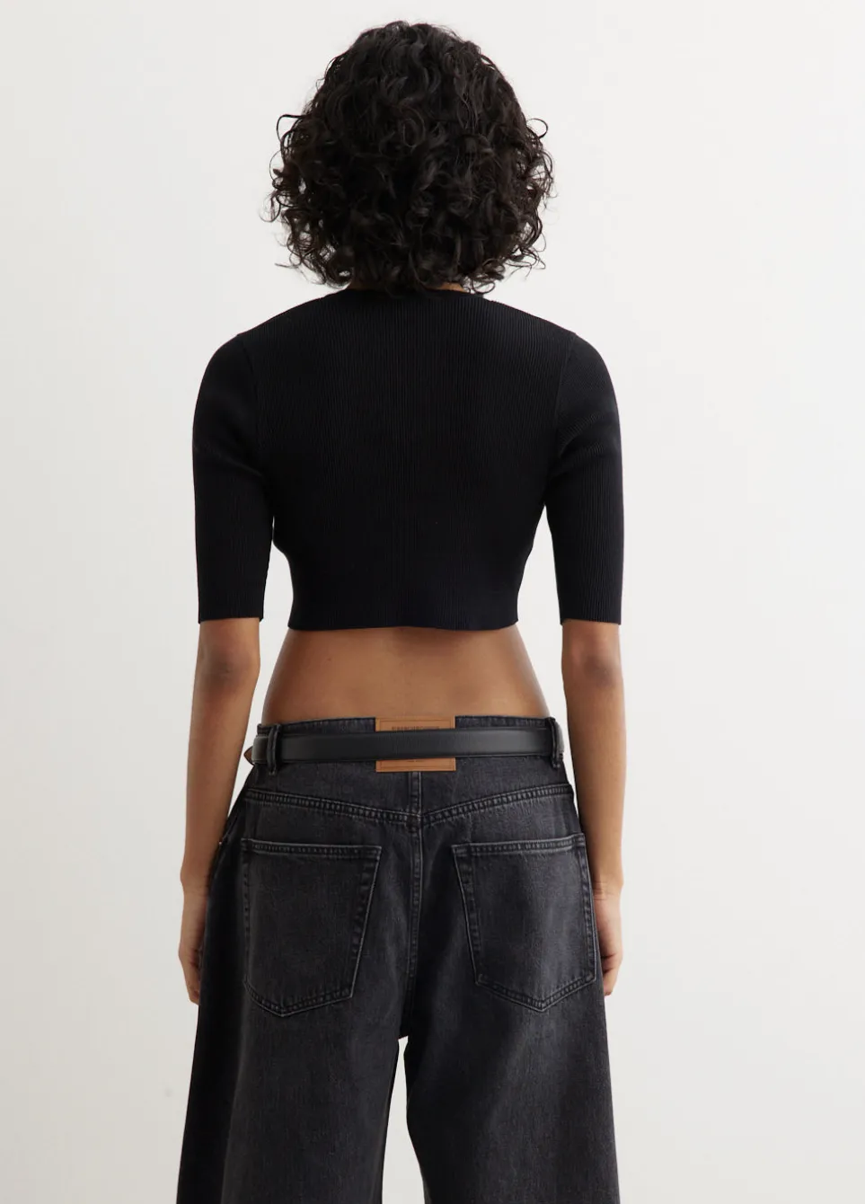 Giza High Gauge Rib Knit Short Cardigan