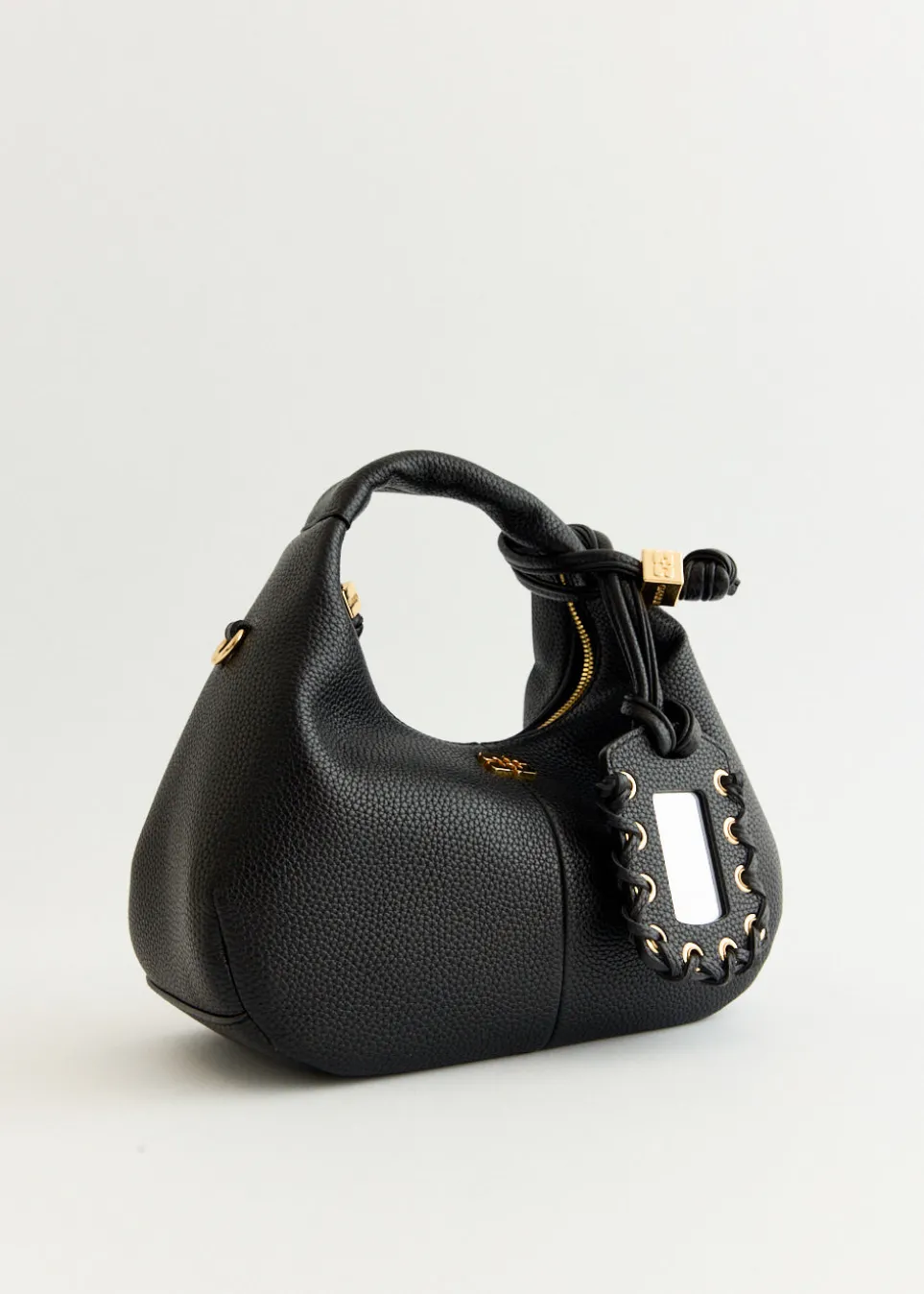 Grained Mini Hobo Bag