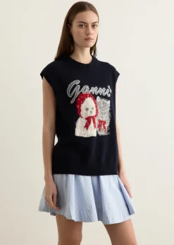 Graphic Wool Mix Oversized Vest