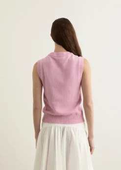 Graphic Wool Mix Pink Puppy Love Vest