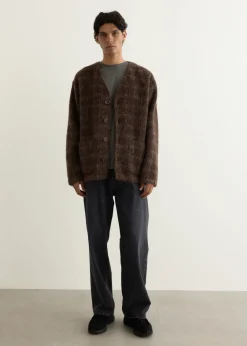 Hairy Check Wool Cardigan