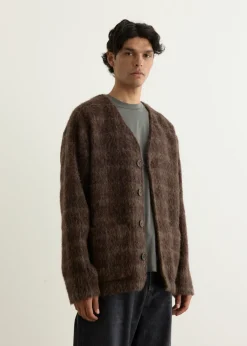 Hairy Check Wool Cardigan