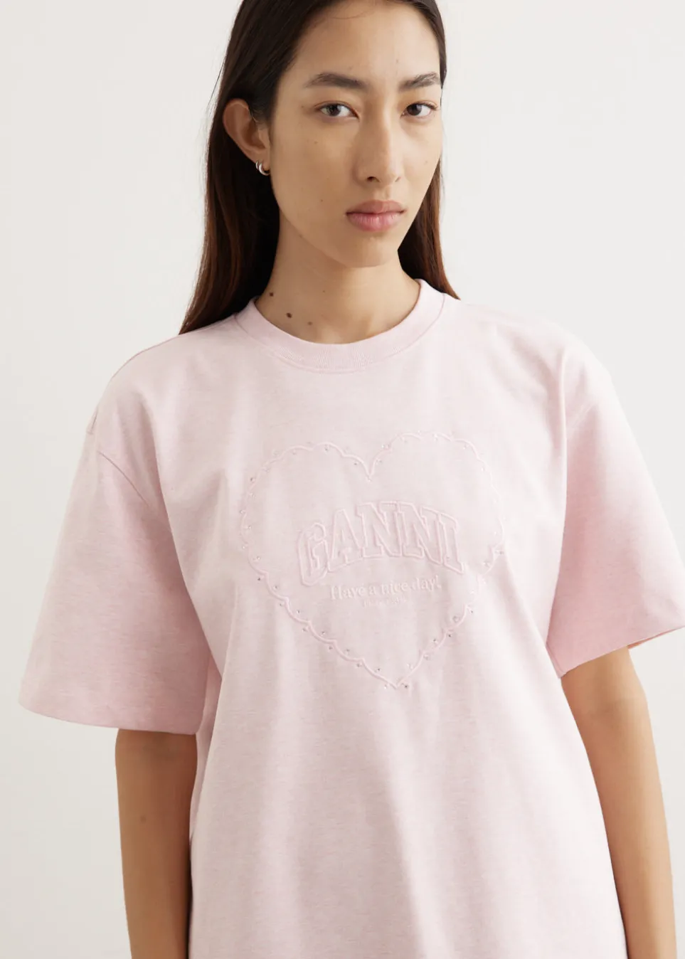 Heavy Cotton Drop Shoulder Heart T-Shirt