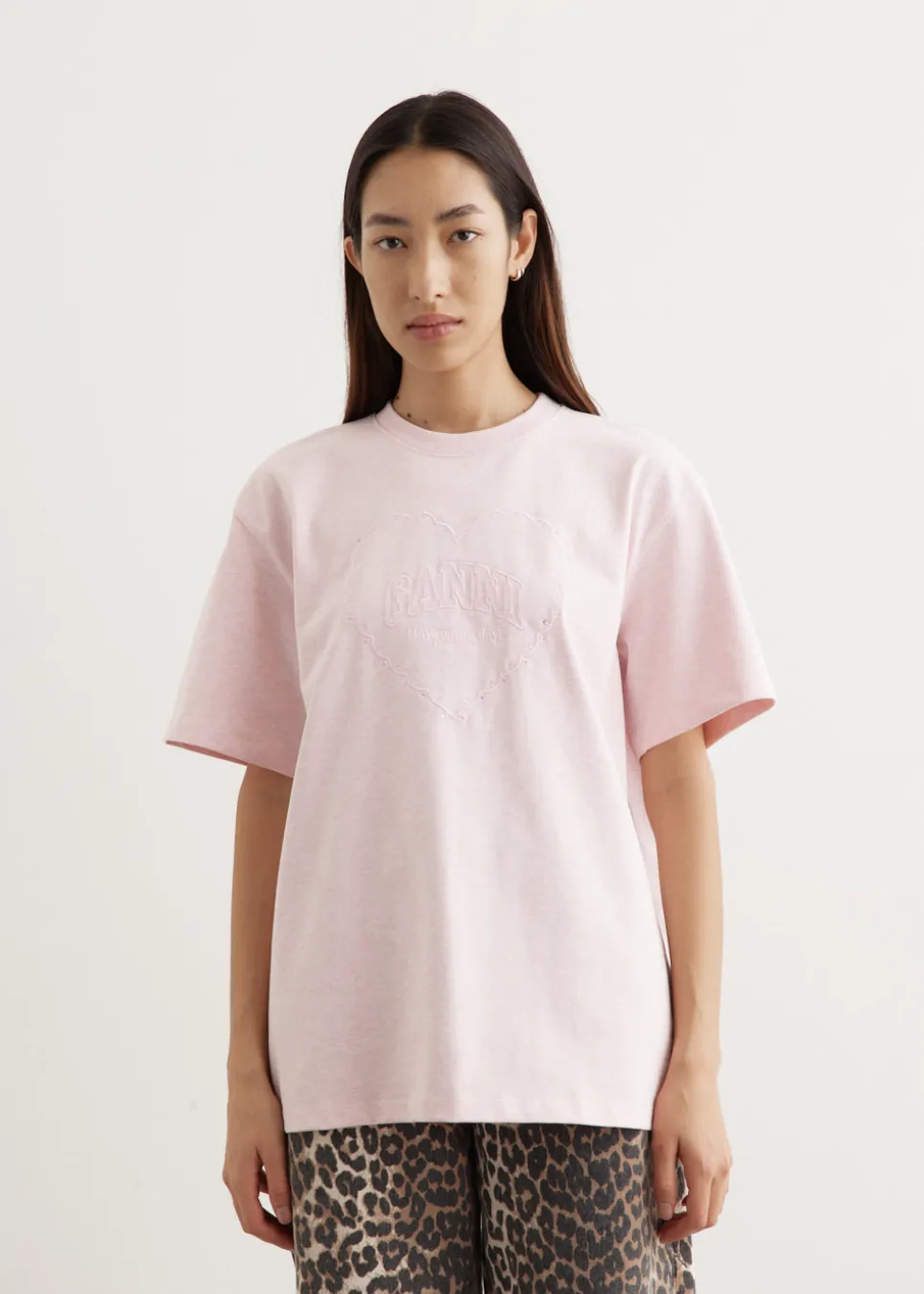Heavy Cotton Drop Shoulder Heart T-Shirt