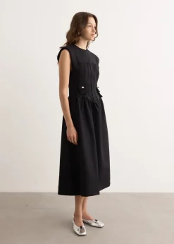 Heavy Cotton Tailoring Corset Midi Dress