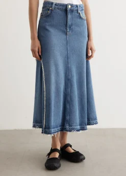 Heavy Denim Midi Skirt
