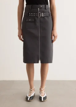 Heavy Twill Midi Skirt