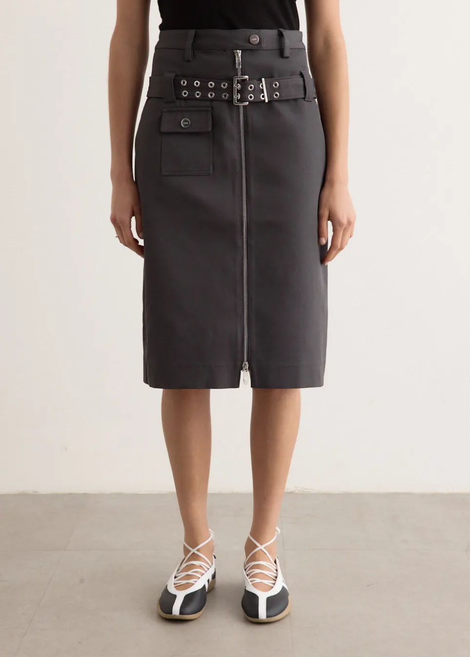 Heavy Twill Midi Skirt