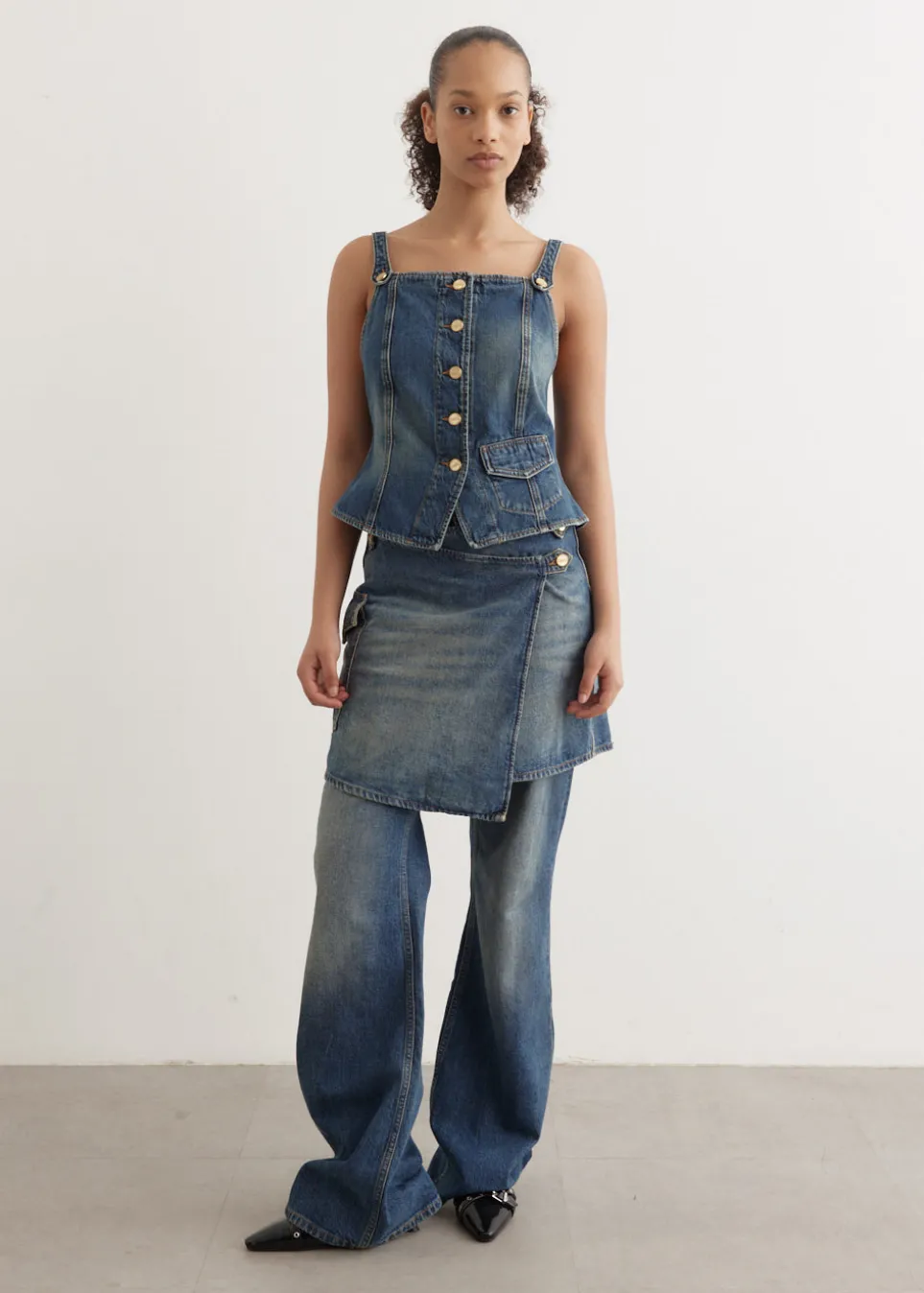 Heavy Washed Denim Top