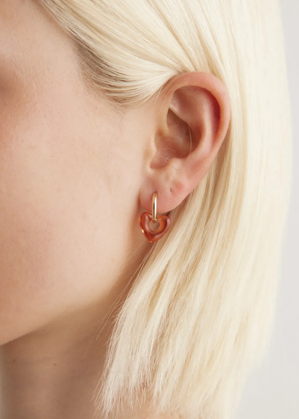 Hoop And Resin Heart Earring