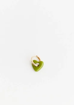 Hoop And Resin Heart Earring