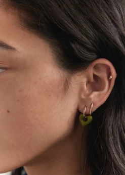 Hoop And Resin Heart Earring