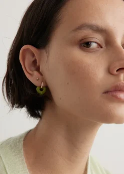 Hoop And Resin Heart Earring