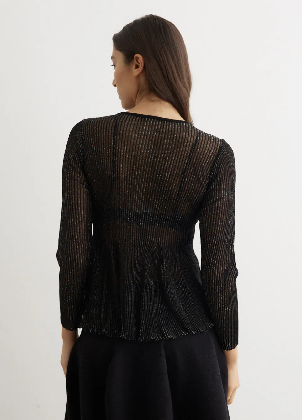 Hypha Lucent Glitter Long Sleeve Flare Top