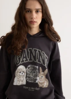 Isoli Oversize Animals Crop Hoodie