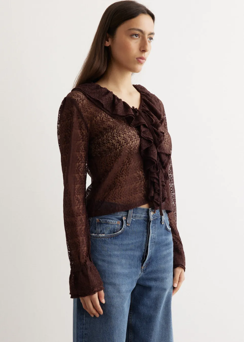 Lace Flounce Blouse