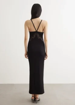 Lace Insert Halter Dress