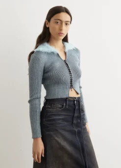 Lace-Up Knit Cardigan