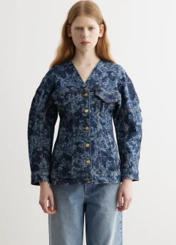 Lazer Denim Shaped Sleeve Blazer