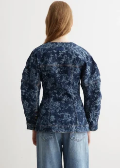 Lazer Denim Shaped Sleeve Blazer