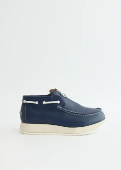 Leather Zip Deck Sneakers