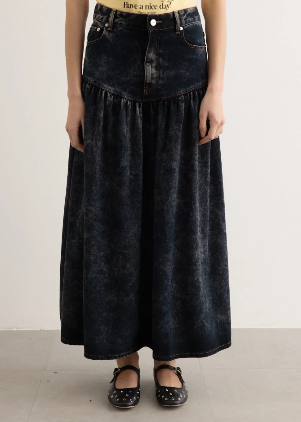 Light Denim Long Skirt