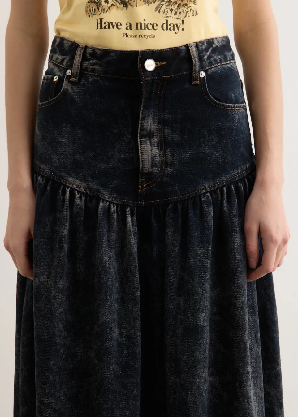 Light Denim Long Skirt