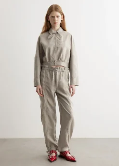 Light Melange Suiting Elasticated Waist Pants