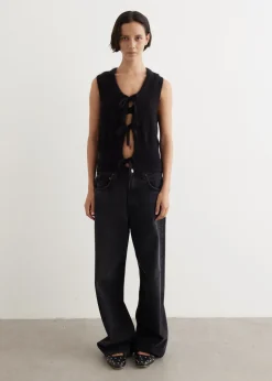 Light Mohair Tie String Vest