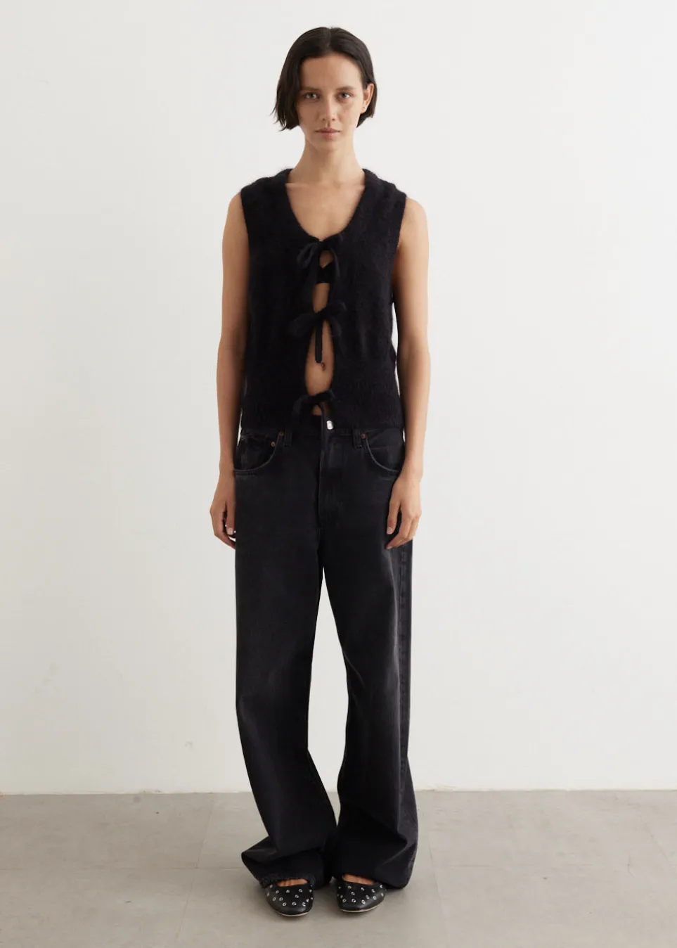 Light Mohair Tie String Vest