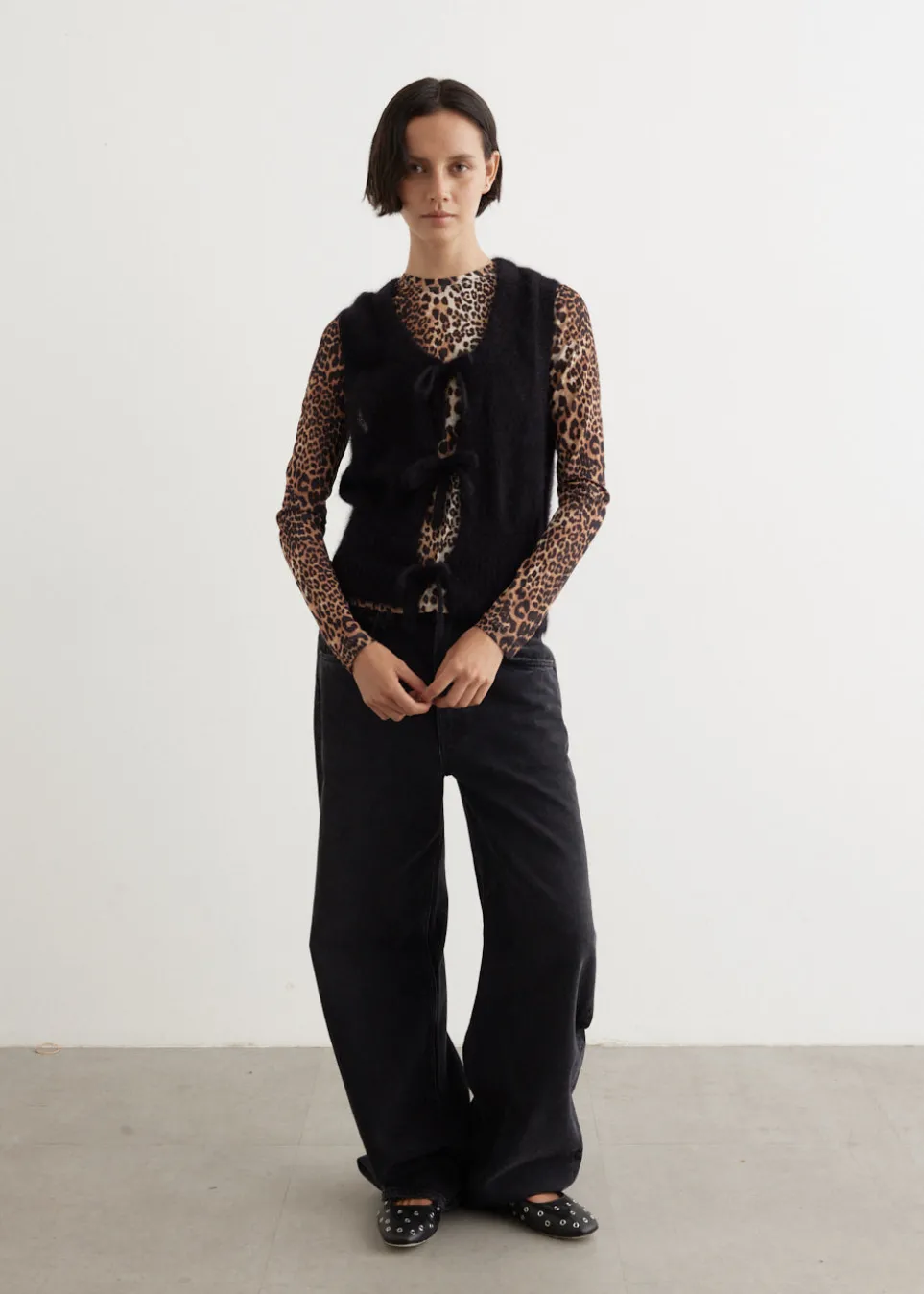 Light Mohair Tie String Vest