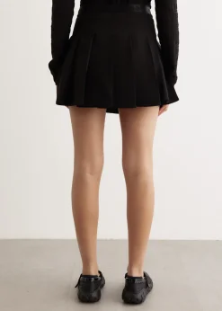 Light Twill Pleated Mini Skirt