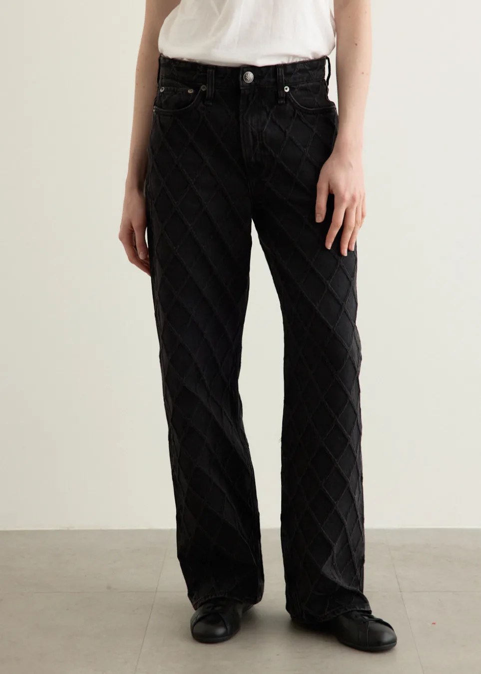 Logan Mid-Rise Wide Leg Jeans