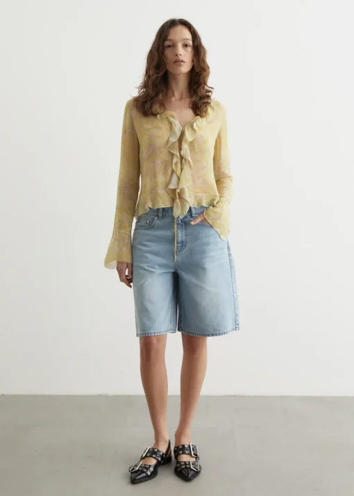 Lotus Denim Shorts